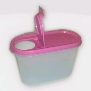 Tupperware Oval Modular Mate 1612-13 Hot Pink Flip Top Lid 4 3/4 Cup Storage